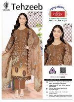 Tehzeeb Premium Embroidered Cotton 3-Piece (Design: 12010) - Image 4