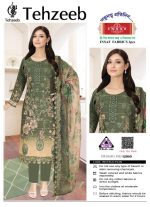 Tehzeeb Premium Embroidered Cotton 3-Piece (Design: 12010)
